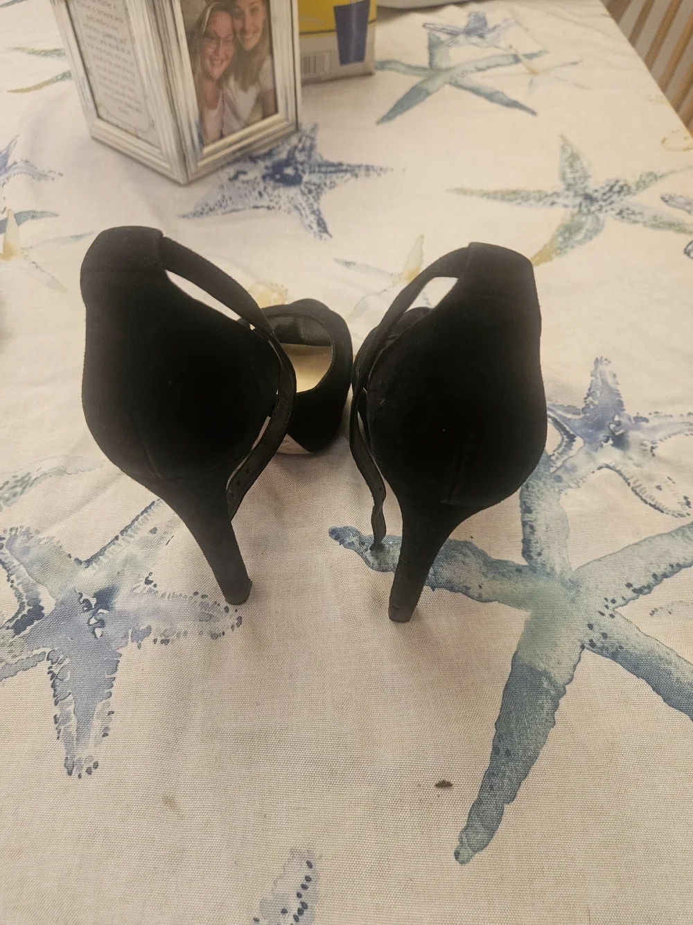 Jessica Simpson Black Open-Toe Ankle Strap Heels. Very Good Condition!